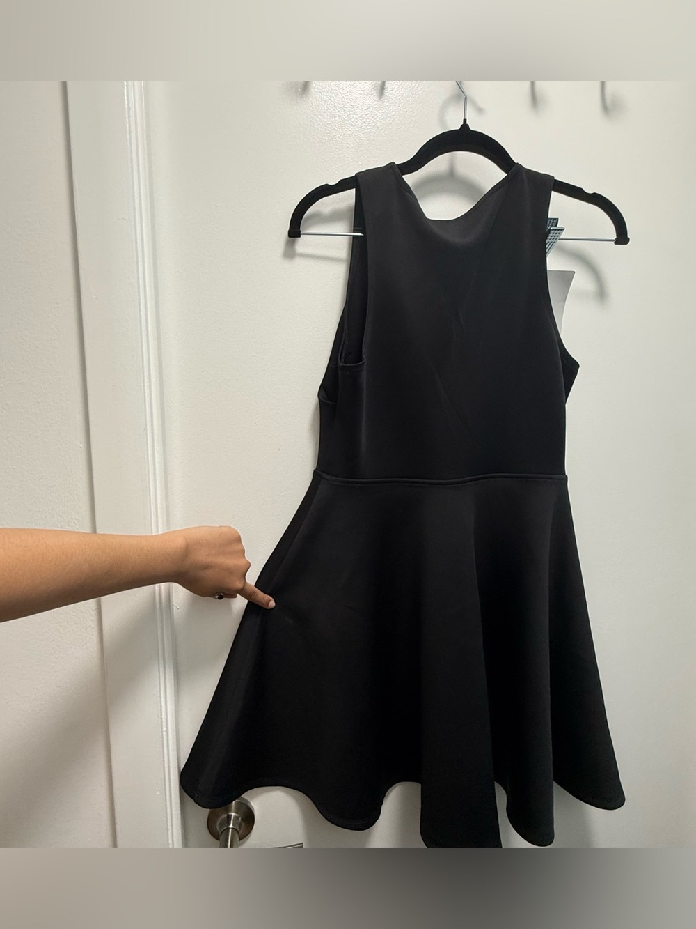Forever 21 Black Fit-and-Flare Plunge Deep V-Neck Mini Dress M